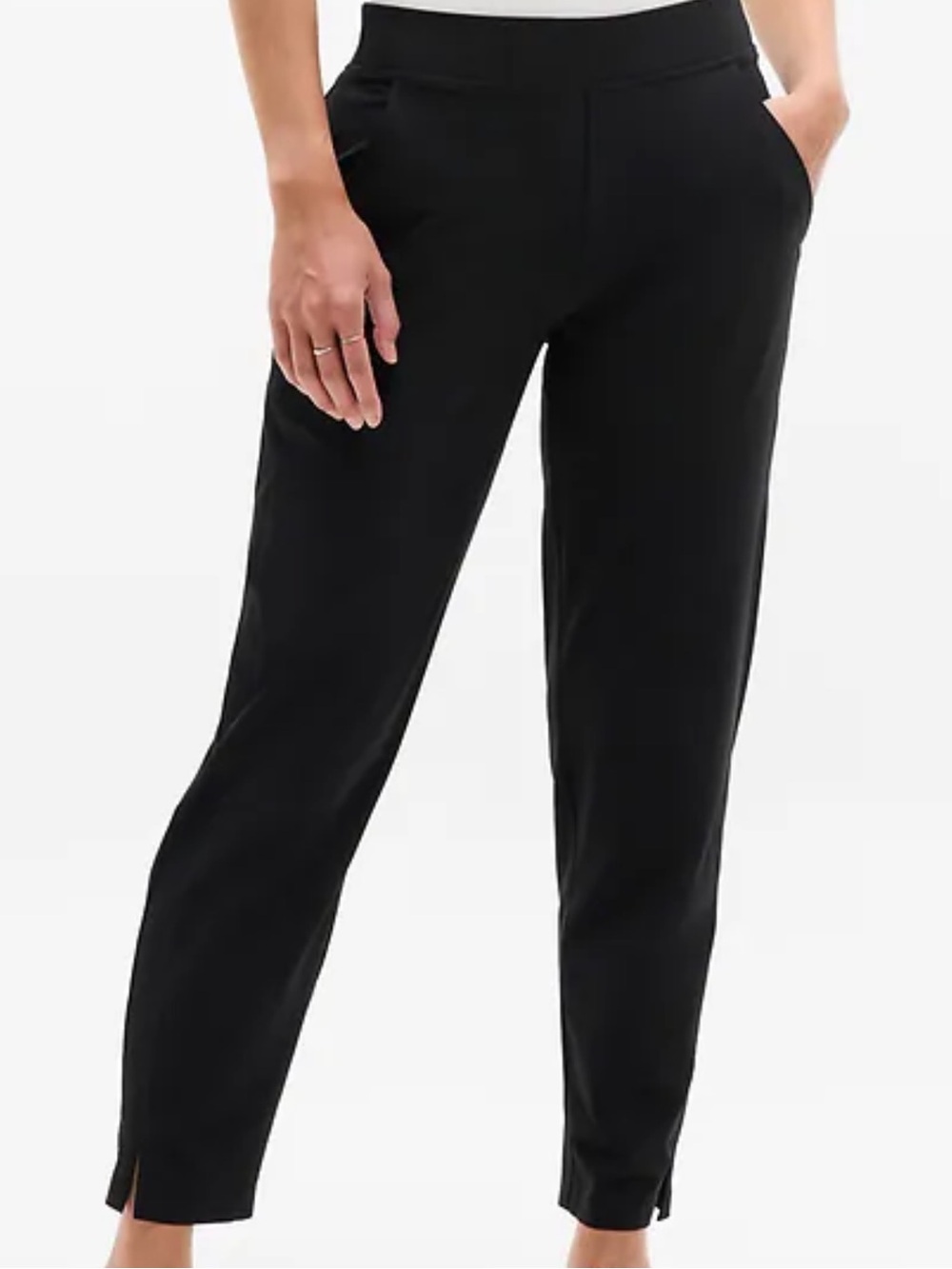 Athleta Black Ankle-Length Cropped Pants
